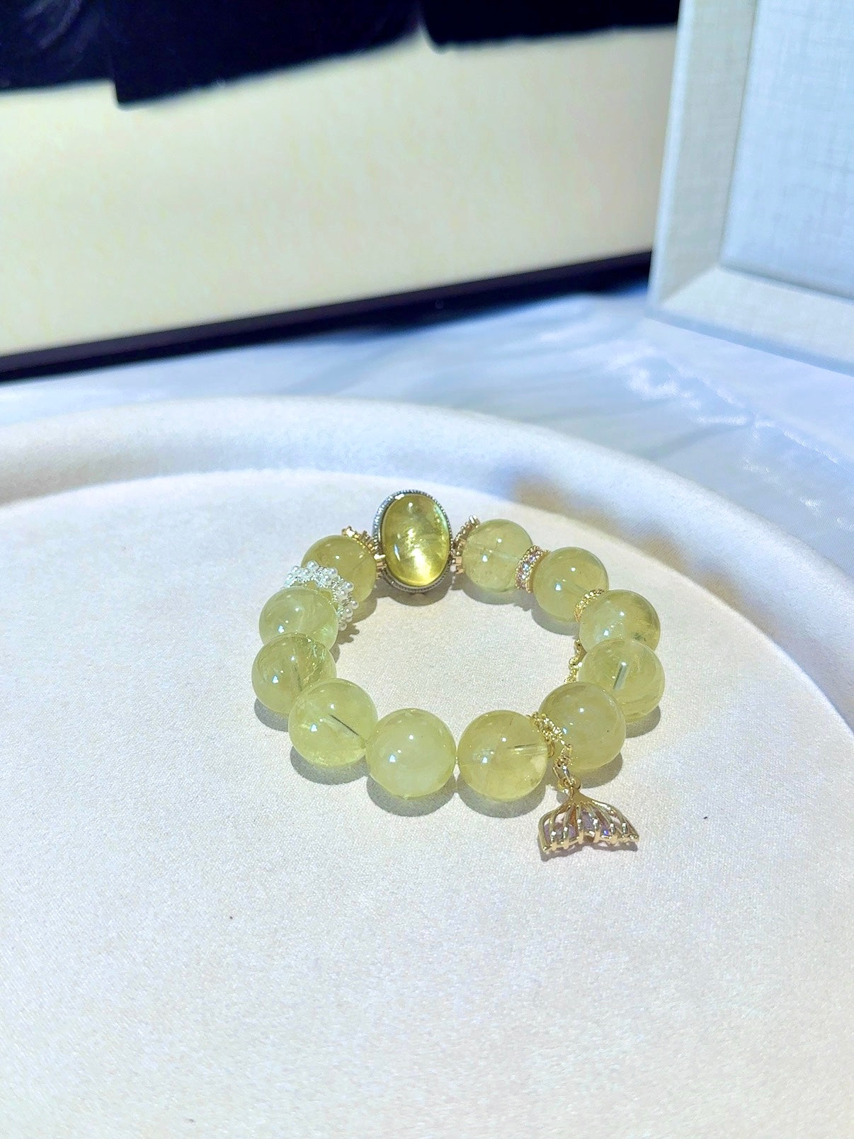▫️▪️ Citrine yellow lepidolite magic box bracelet